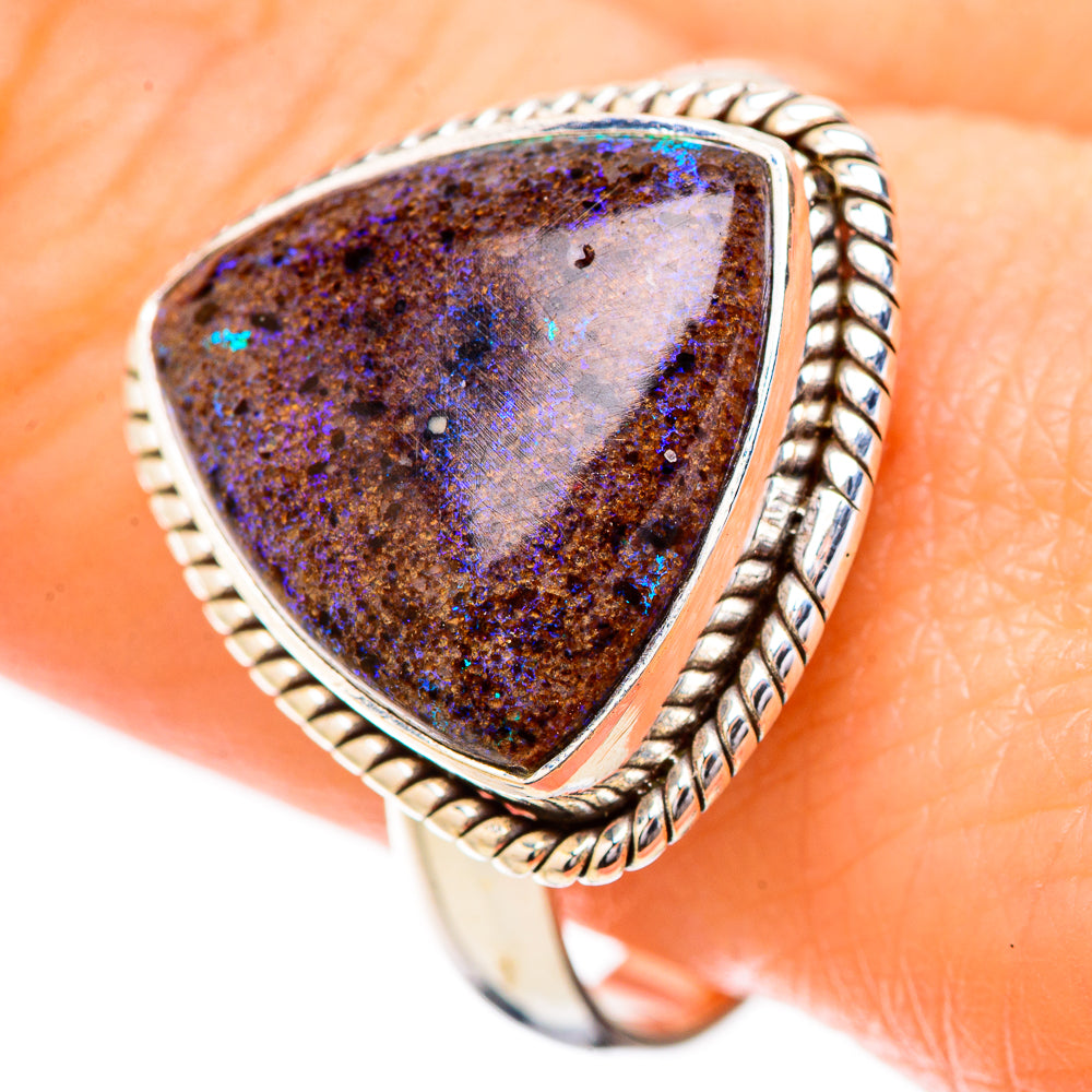 Andamooka Opal Rings handcrafted by Ana Silver Co - RING131828