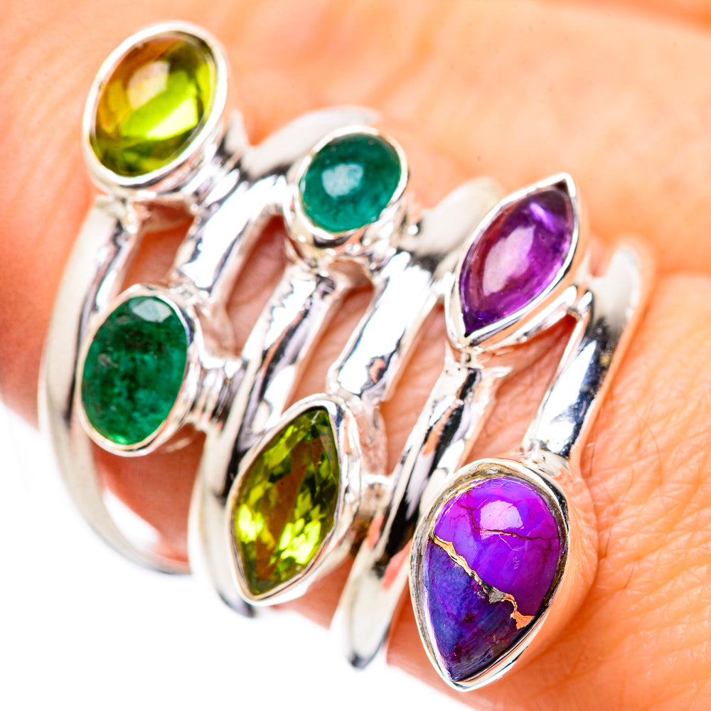 Purple Copper Composite Turquoise Rings handcrafted by Ana Silver Co - RING131835