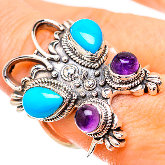 Sleeping Beauty Turquoise Rings handcrafted by Ana Silver Co - RING131849