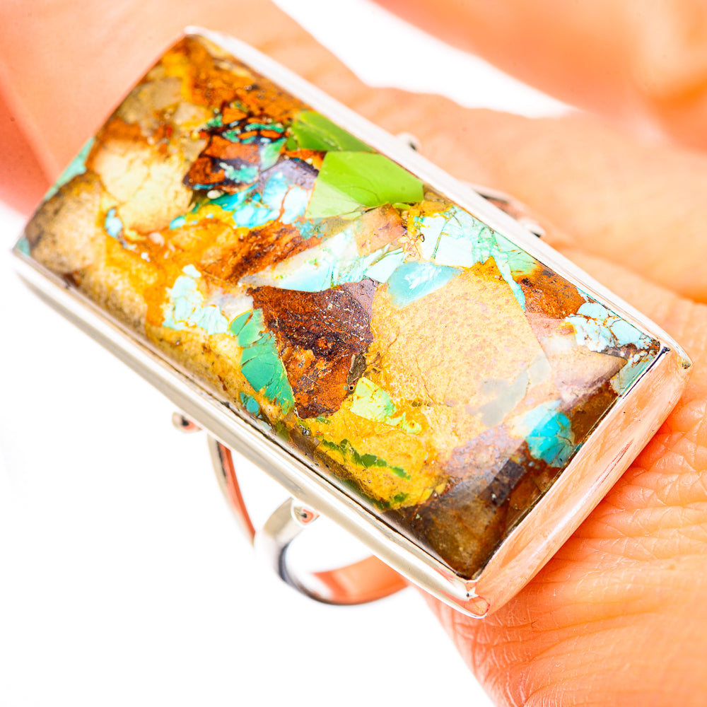 Kingman Mohave Turquoise Rings handcrafted by Ana Silver Co - RING131851