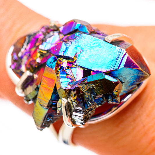 Titanium Sunshine Druzy Rings handcrafted by Ana Silver Co - RING131869