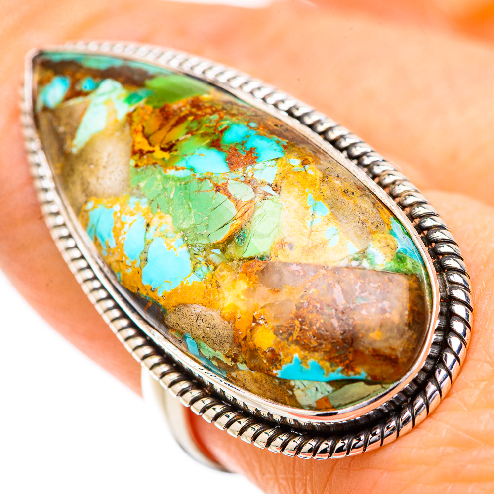 Kingman Mohave Turquoise Rings handcrafted by Ana Silver Co - RING131873