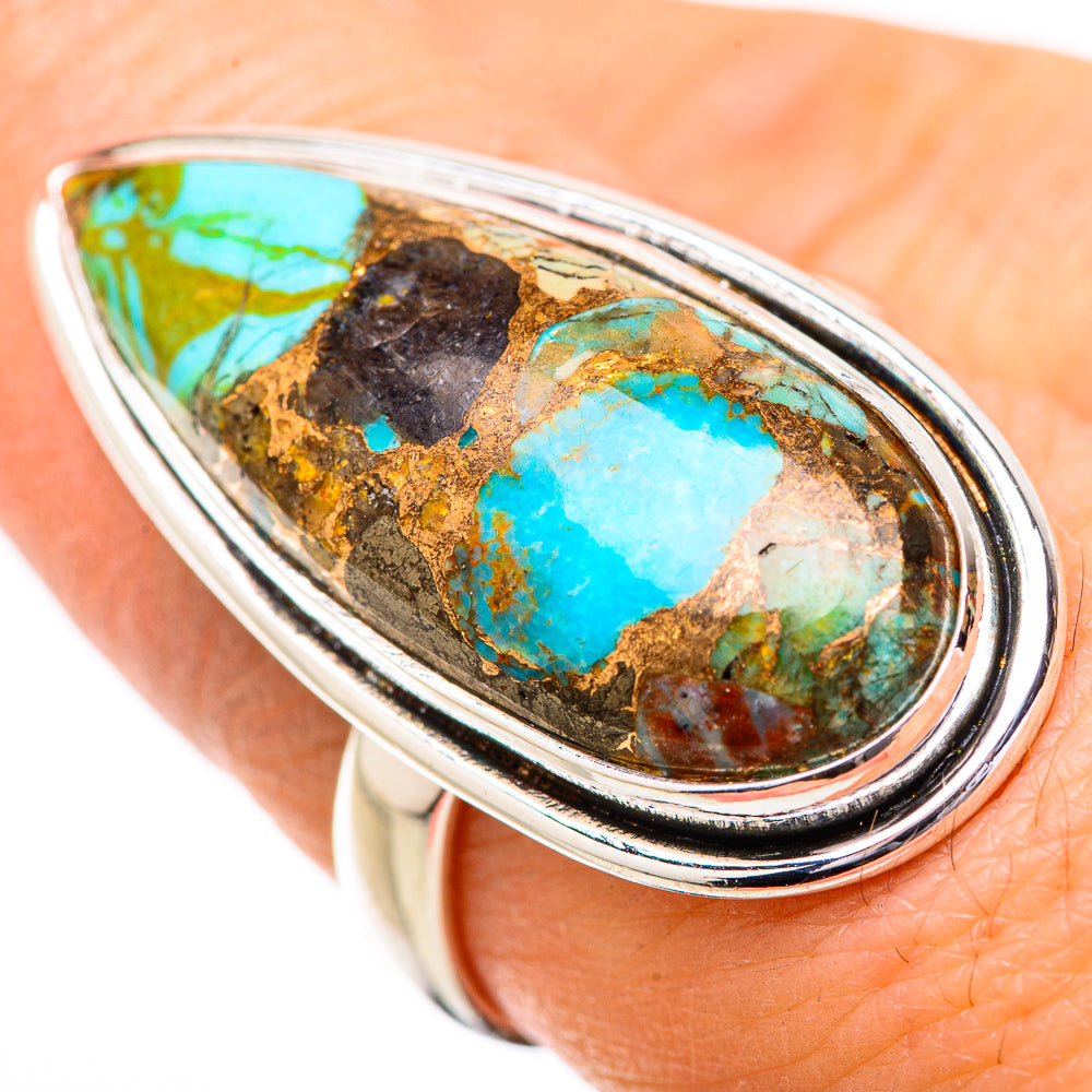 Kingman Mohave Turquoise Rings handcrafted by Ana Silver Co - RING131889
