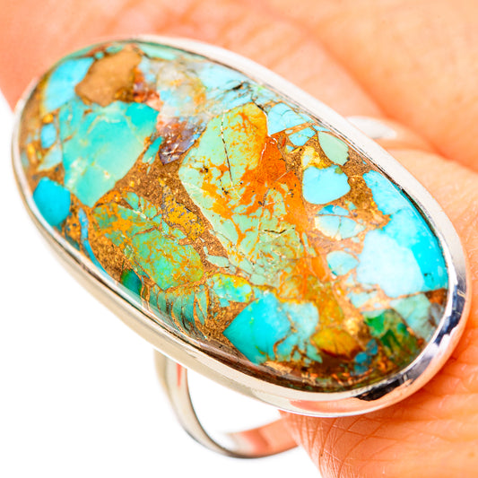 Kingman Mohave Turquoise Rings handcrafted by Ana Silver Co - RING131897