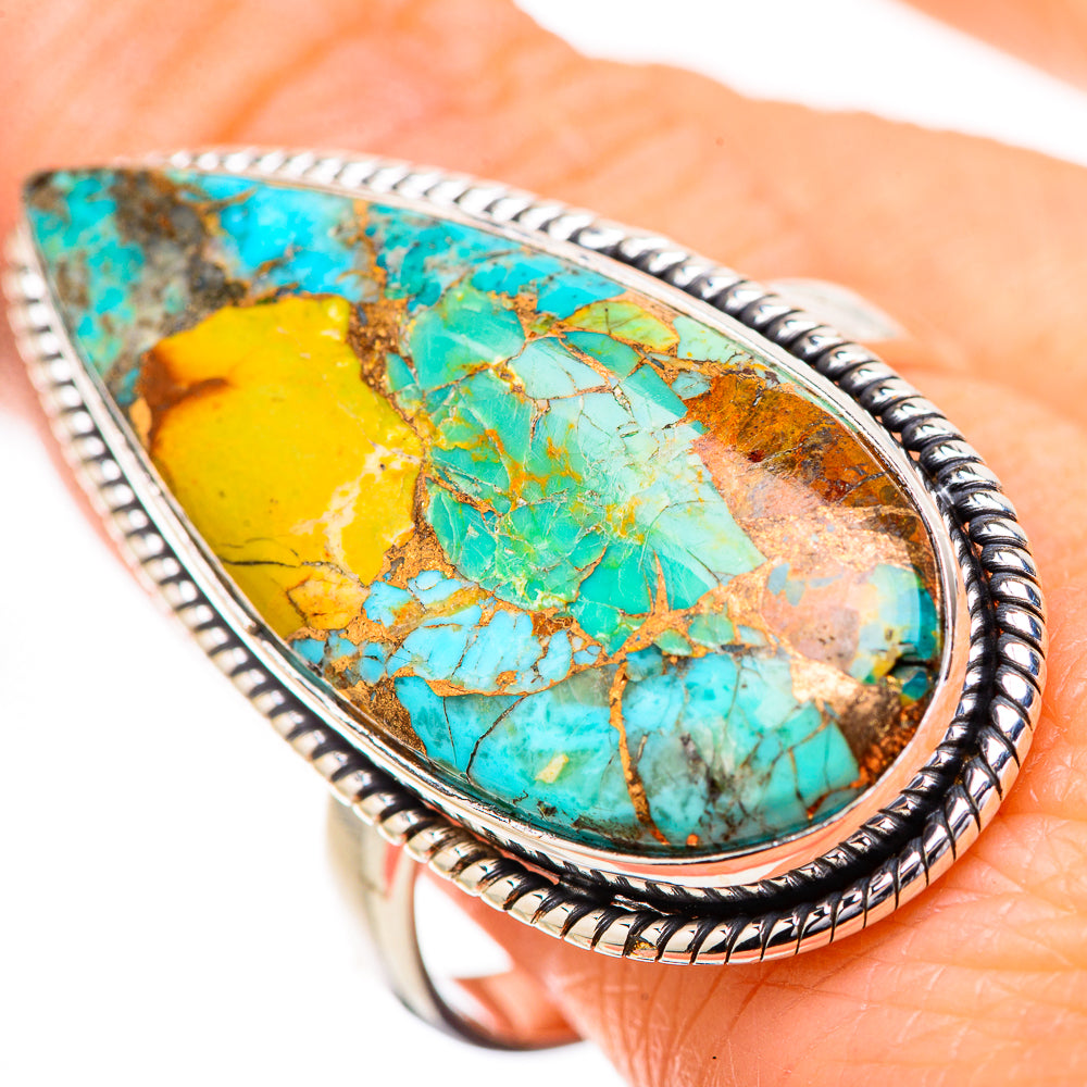Kingman Mohave Turquoise Rings handcrafted by Ana Silver Co - RING131899