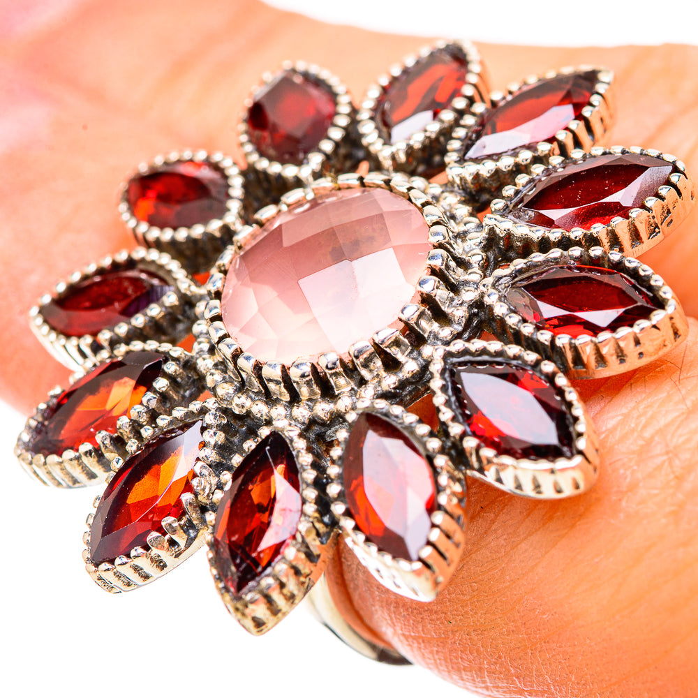 Rose Quartz Rings handcrafted by Ana Silver Co - RING131902