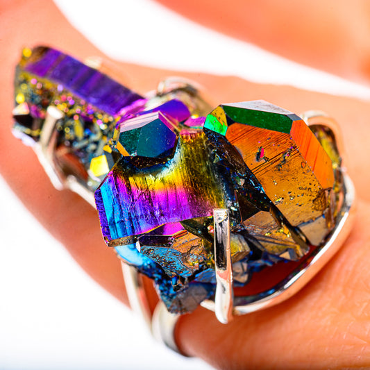 Titanium Sunshine Druzy Rings handcrafted by Ana Silver Co - RING131909