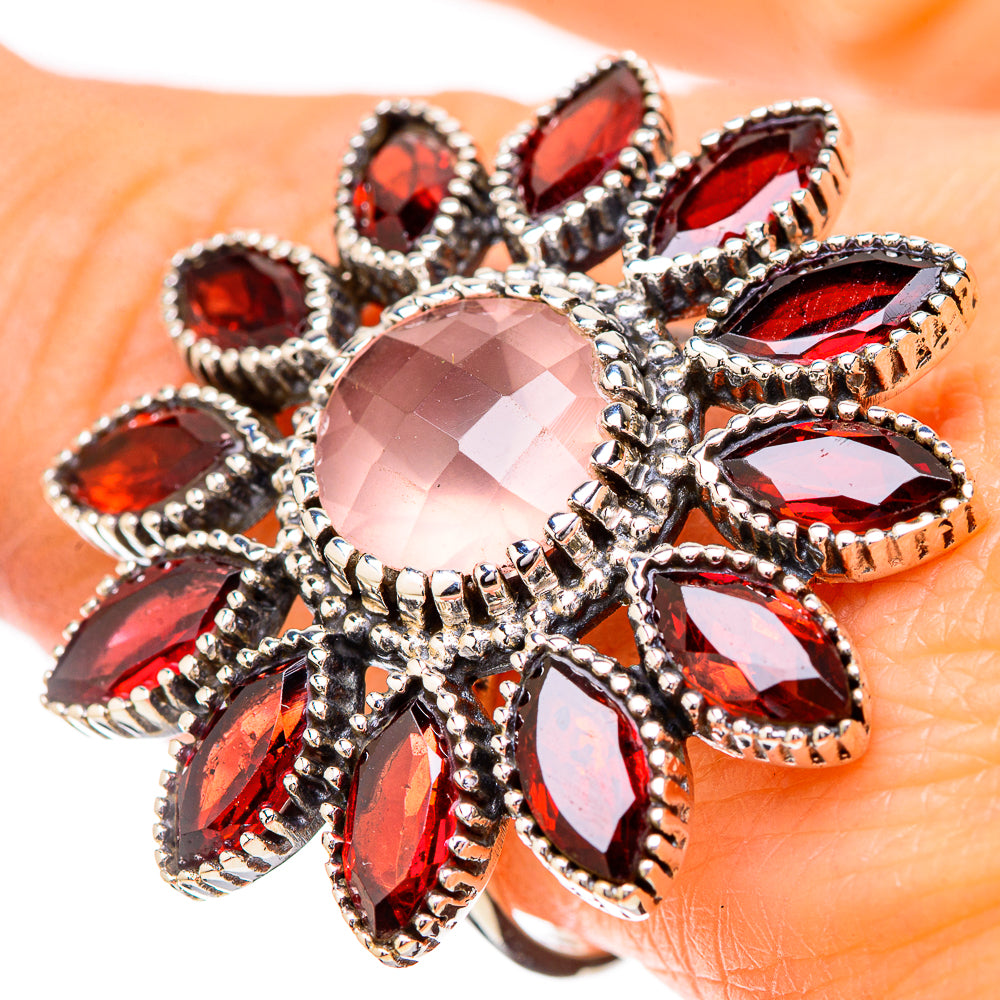 Rose Quartz Rings handcrafted by Ana Silver Co - RING131922