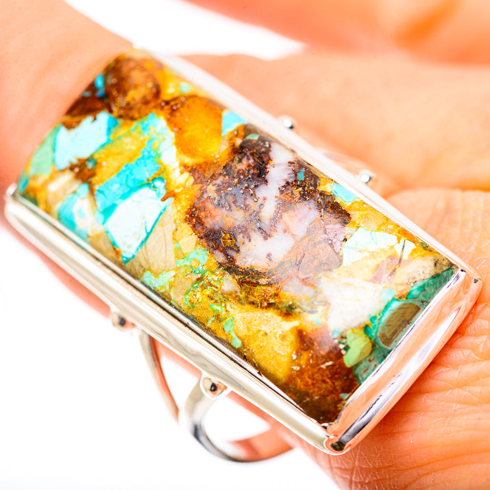 Kingman Mohave Turquoise Rings handcrafted by Ana Silver Co - RING131928