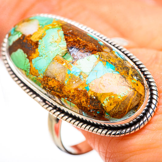 Kingman Mohave Turquoise Rings handcrafted by Ana Silver Co - RING131931
