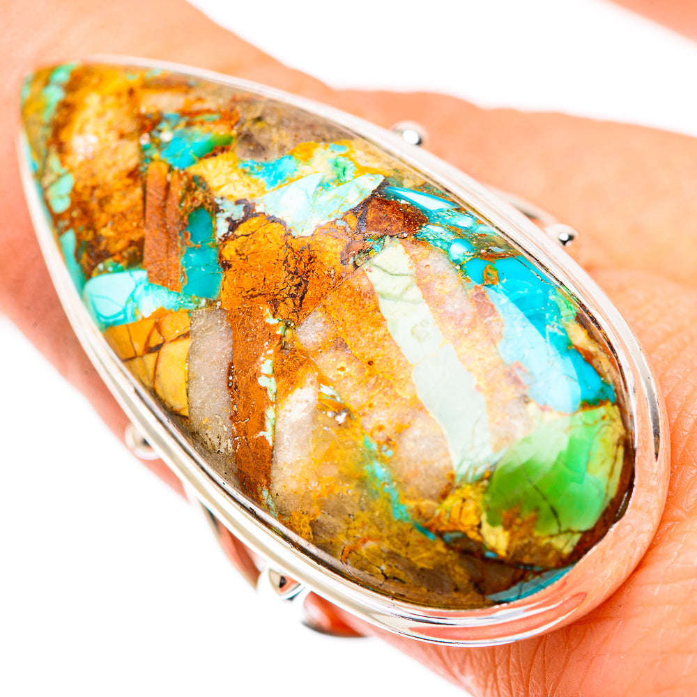 Kingman Mohave Turquoise Rings handcrafted by Ana Silver Co - RING131944