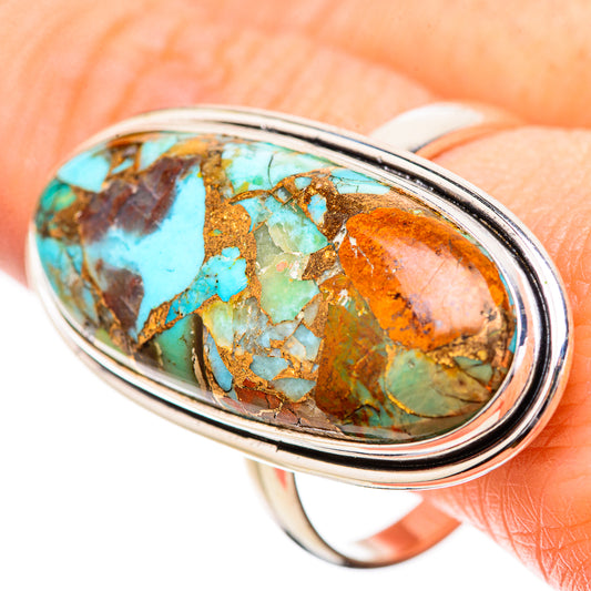 Kingman Mohave Turquoise Rings handcrafted by Ana Silver Co - RING131945