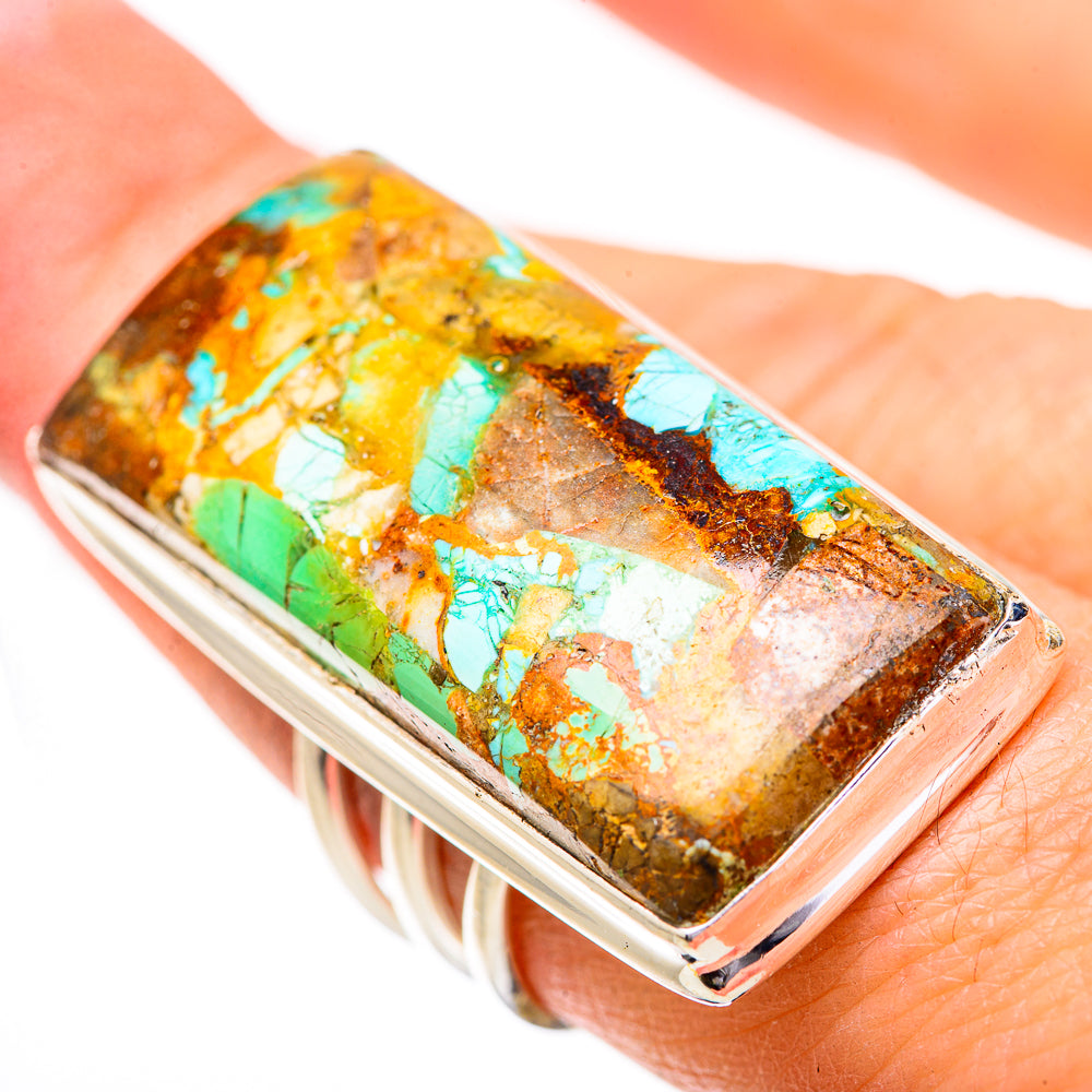 Kingman Mohave Turquoise Rings handcrafted by Ana Silver Co - RING131946