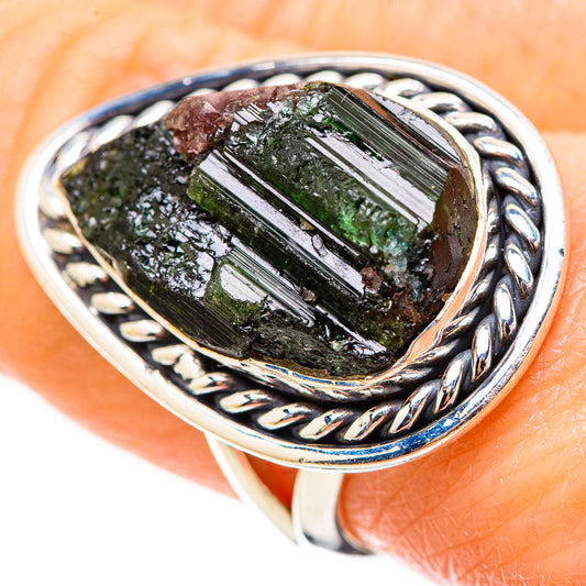 Green Tourmaline Rings handcrafted by Ana Silver Co - RING131953