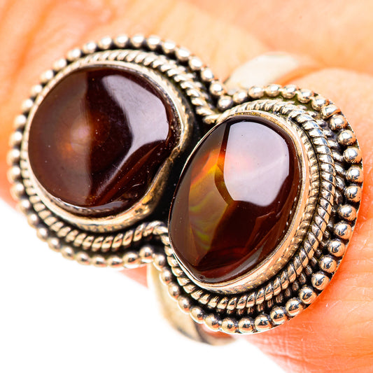 Mexican Fire Agate Rings handcrafted by Ana Silver Co - RING131954