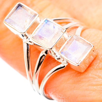 Rainbow Moonstone Rings handcrafted by Ana Silver Co - RING131961