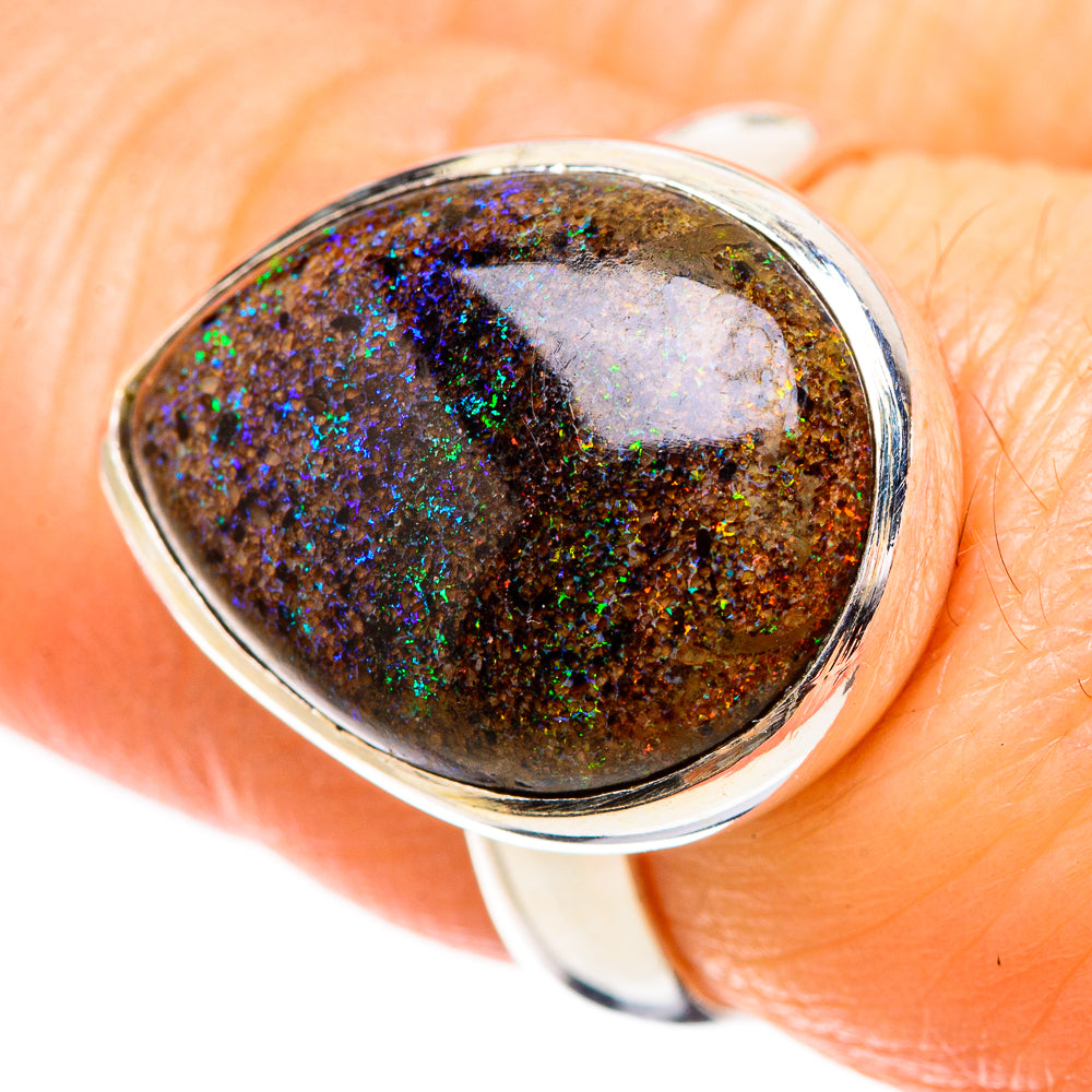 Andamooka Opal Rings handcrafted by Ana Silver Co - RING132010