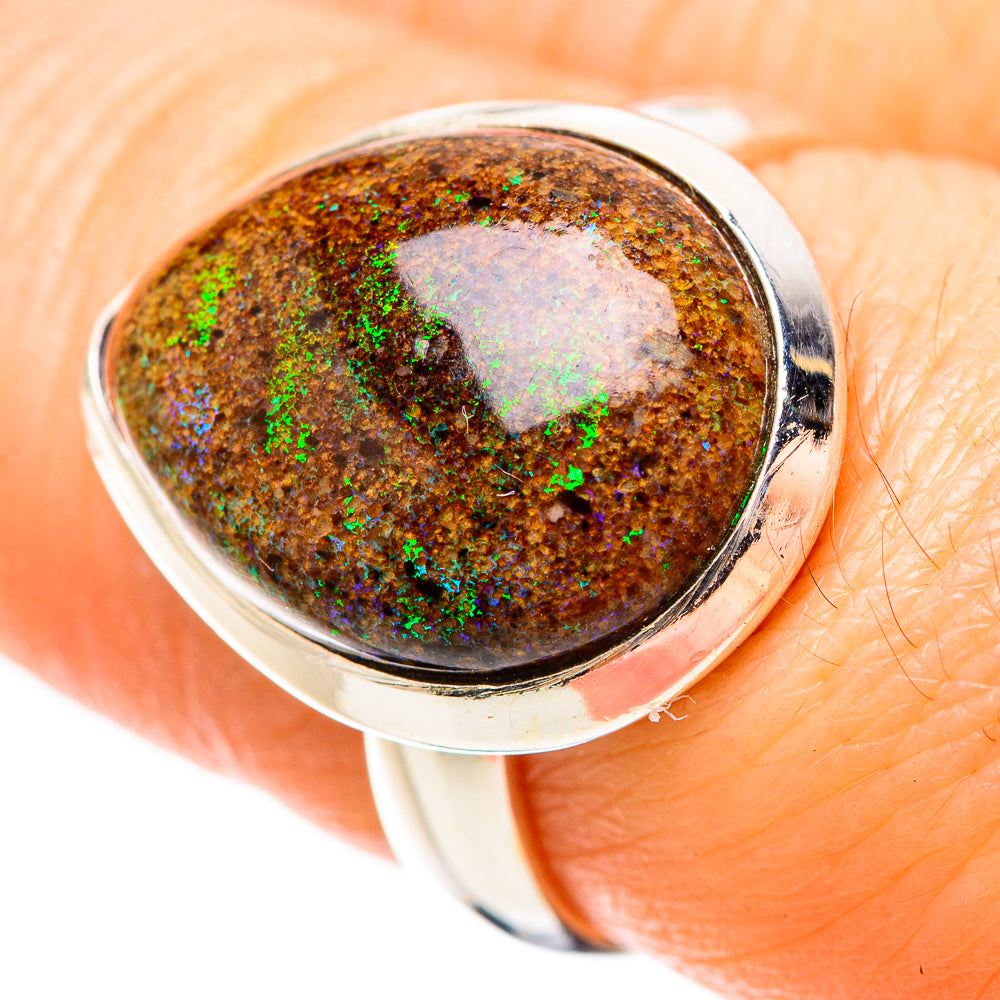 Andamooka Opal Rings handcrafted by Ana Silver Co - RING132011