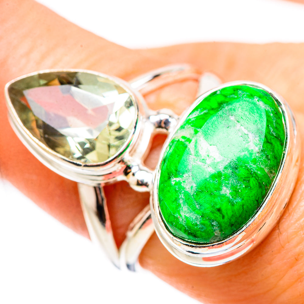 Gaspeite Rings handcrafted by Ana Silver Co - RING132016