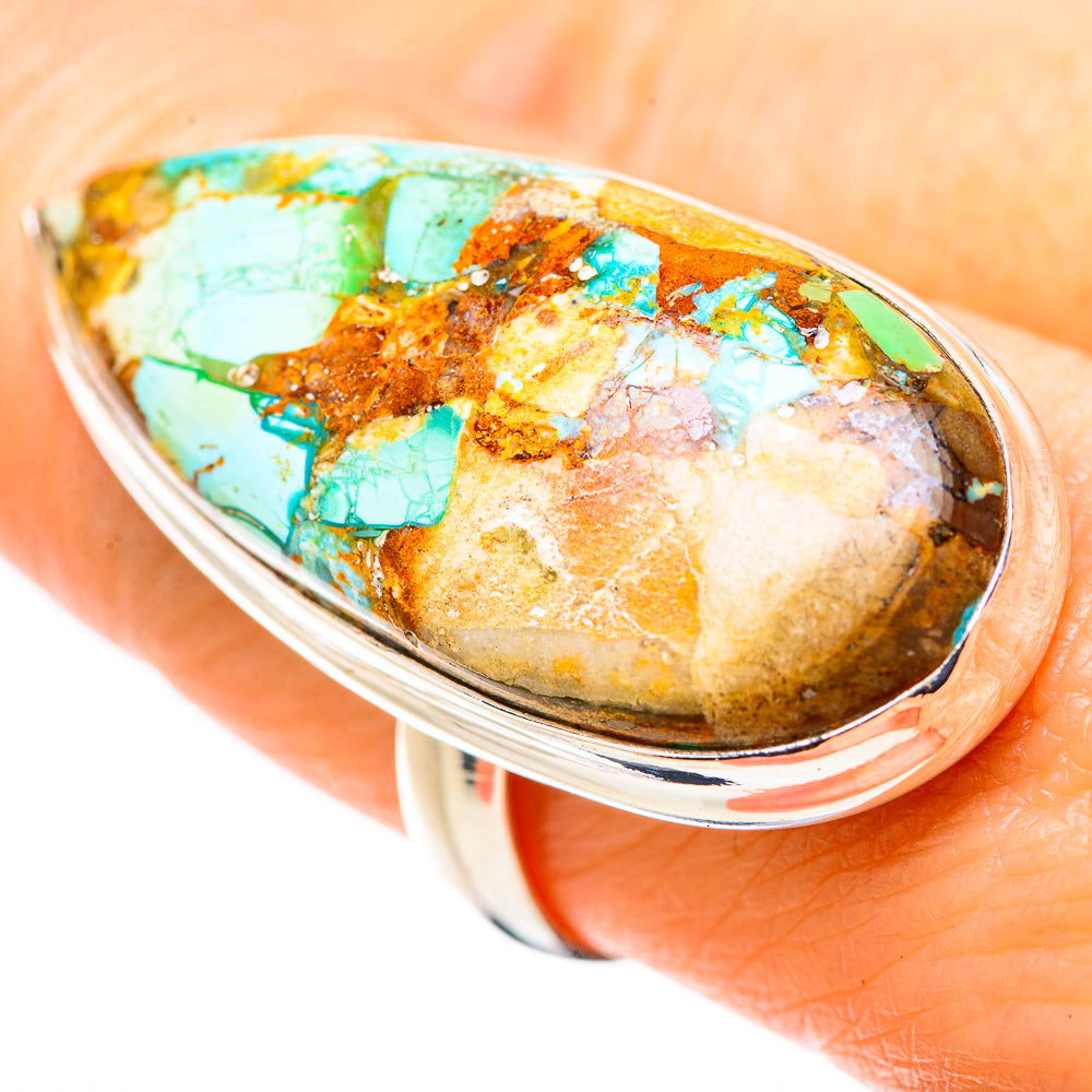 Kingman Mohave Turquoise Rings handcrafted by Ana Silver Co - RING132027