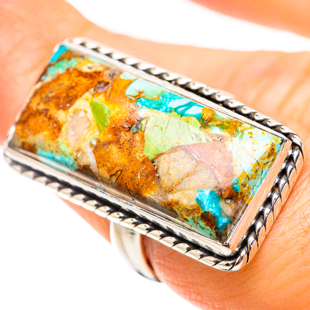 Kingman Mohave Turquoise Rings handcrafted by Ana Silver Co - RING132028