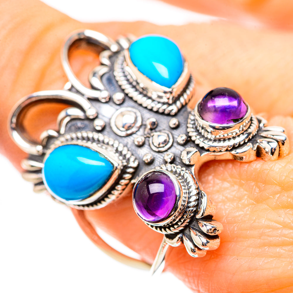 Sleeping Beauty Turquoise Rings handcrafted by Ana Silver Co - RING132029
