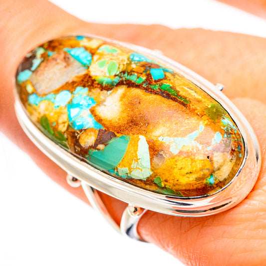 Kingman Mohave Turquoise Rings handcrafted by Ana Silver Co - RING132031