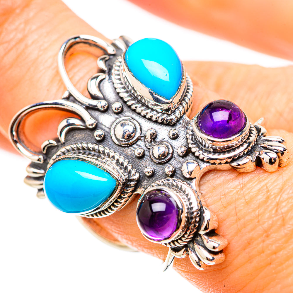 Sleeping Beauty Turquoise Rings handcrafted by Ana Silver Co - RING132032