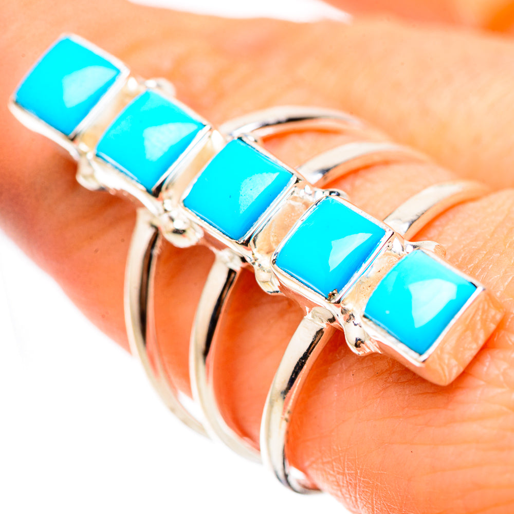 Sleeping Beauty Turquoise Rings handcrafted by Ana Silver Co - RING132039
