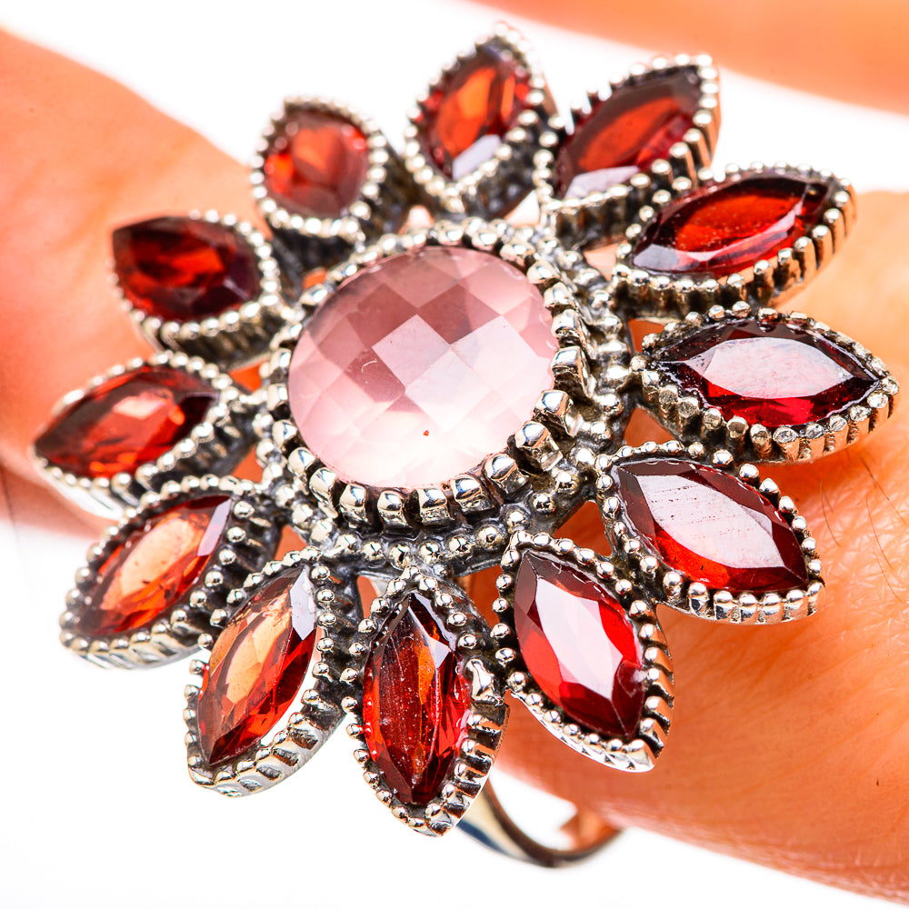 Rose Quartz Rings handcrafted by Ana Silver Co - RING132045