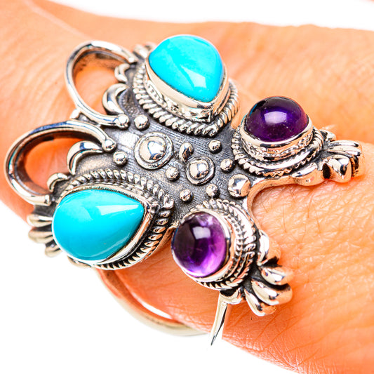 Sleeping Beauty Turquoise Rings handcrafted by Ana Silver Co - RING132050