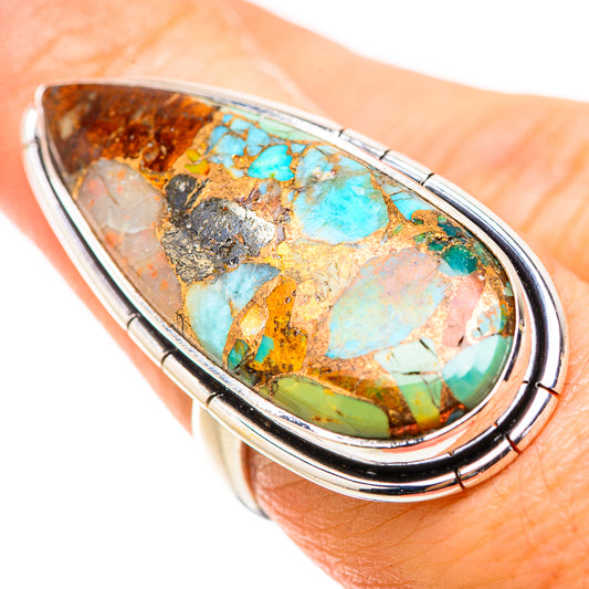 Kingman Mohave Turquoise Rings handcrafted by Ana Silver Co - RING132054