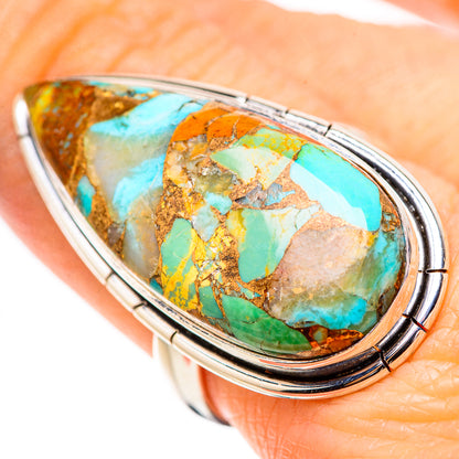 Kingman Mohave Turquoise Rings handcrafted by Ana Silver Co - RING132072