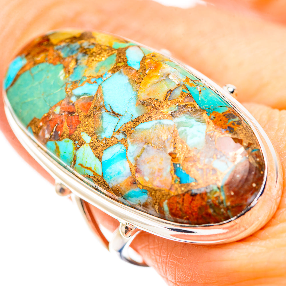 Kingman Mohave Turquoise Rings handcrafted by Ana Silver Co - RING132073