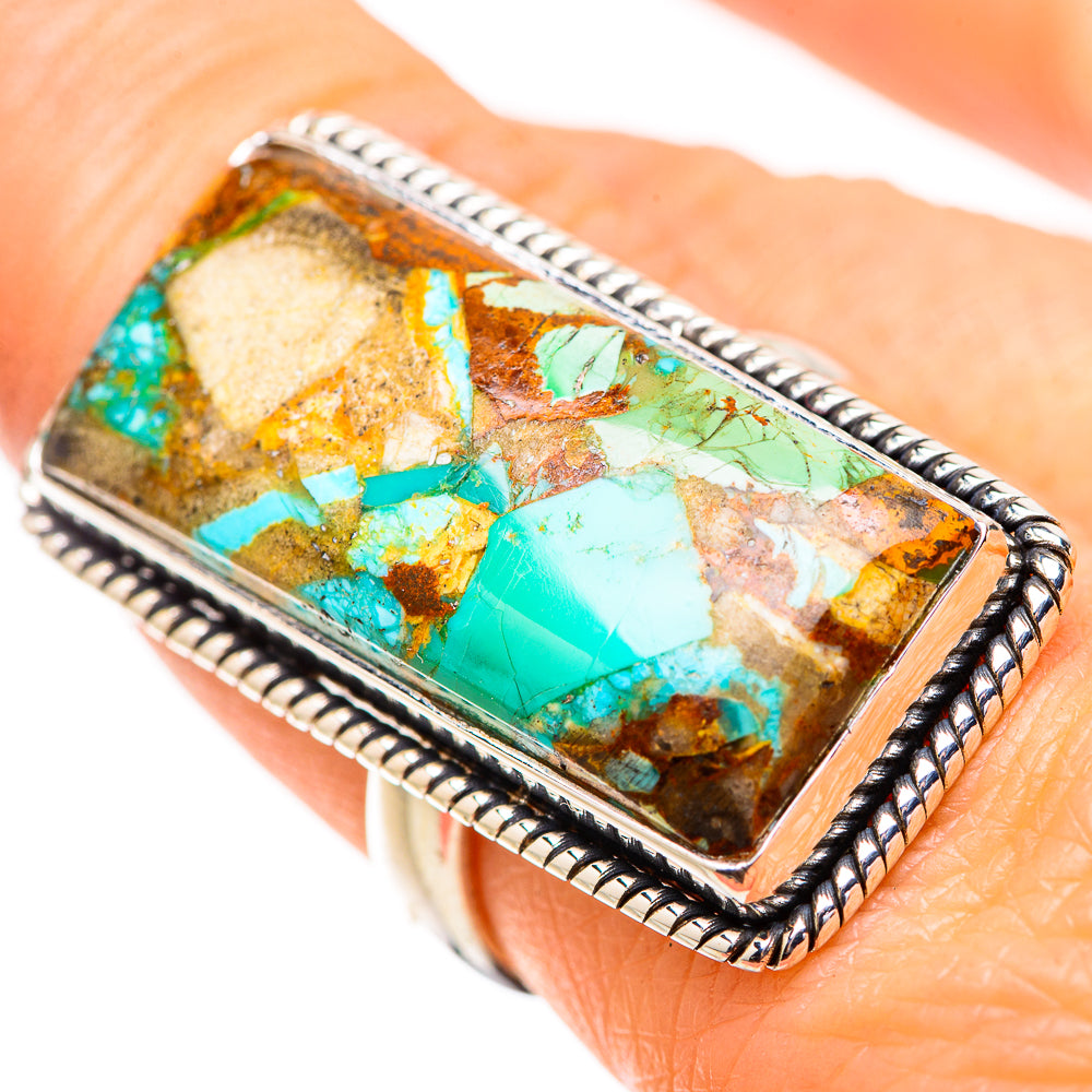 Kingman Mohave Turquoise Rings handcrafted by Ana Silver Co - RING132074