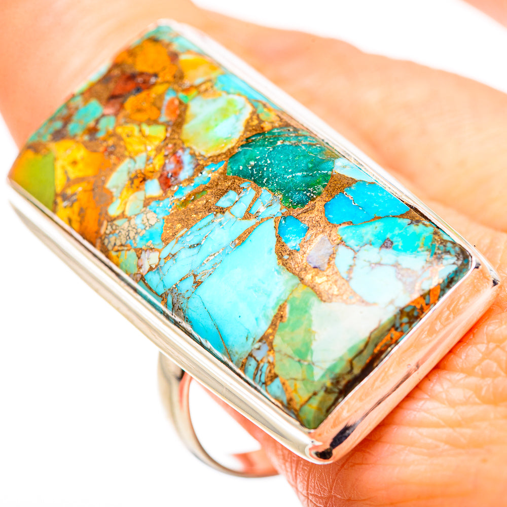 Kingman Mohave Turquoise Rings handcrafted by Ana Silver Co - RING132079