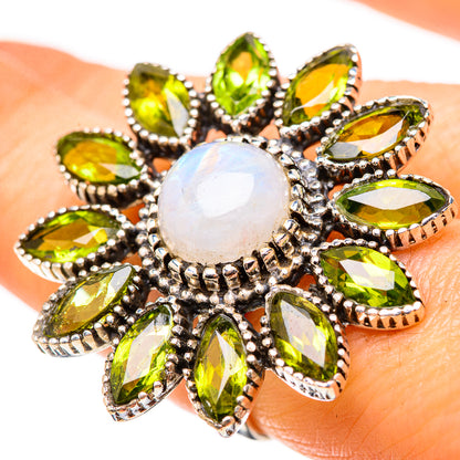 Rainbow Moonstone Rings handcrafted by Ana Silver Co - RING132083
