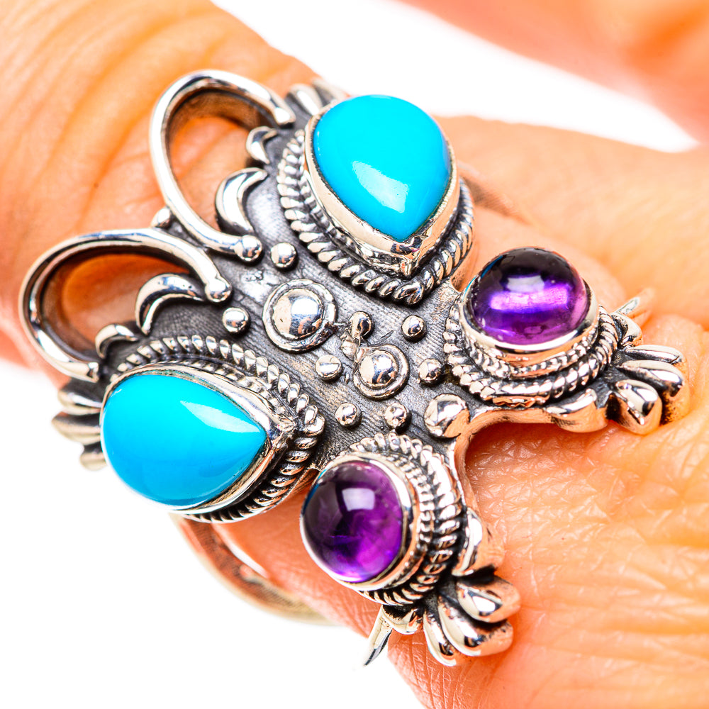 Sleeping Beauty Turquoise Rings handcrafted by Ana Silver Co - RING132091