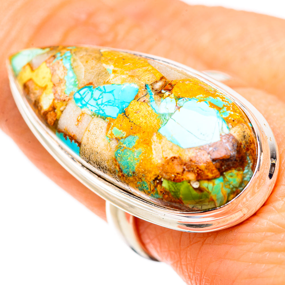 Kingman Mohave Turquoise Rings handcrafted by Ana Silver Co - RING132110