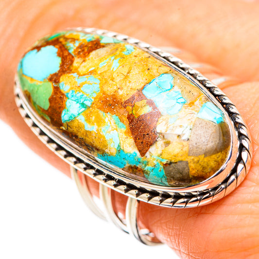 Kingman Mohave Turquoise Rings handcrafted by Ana Silver Co - RING132111
