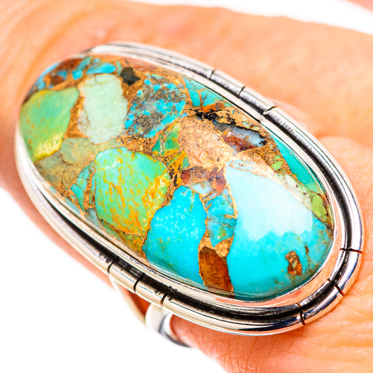 Kingman Mohave Turquoise Rings handcrafted by Ana Silver Co - RING132113
