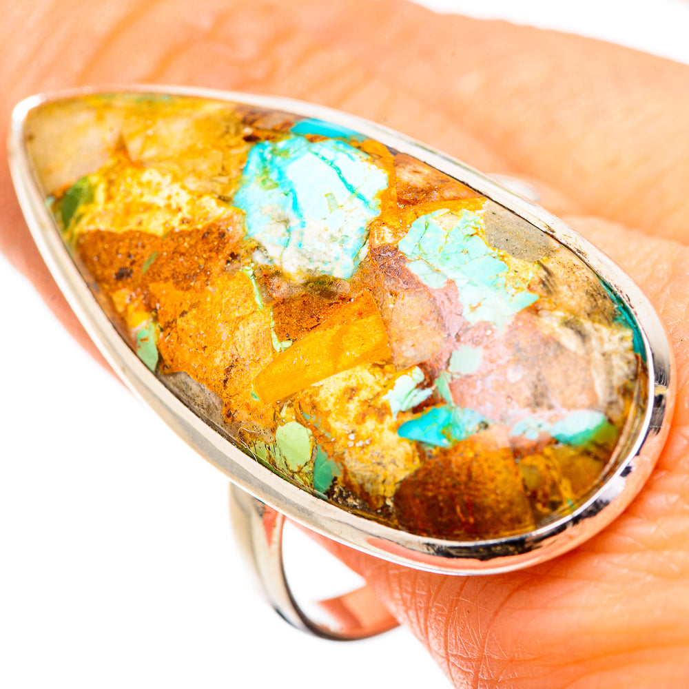Kingman Mohave Turquoise Rings handcrafted by Ana Silver Co - RING132126