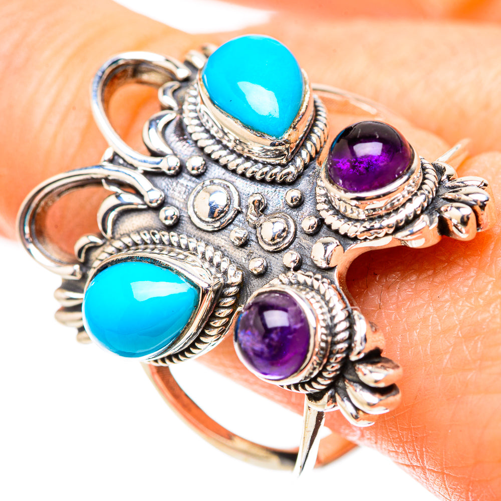 Sleeping Beauty Turquoise Rings handcrafted by Ana Silver Co - RING132141