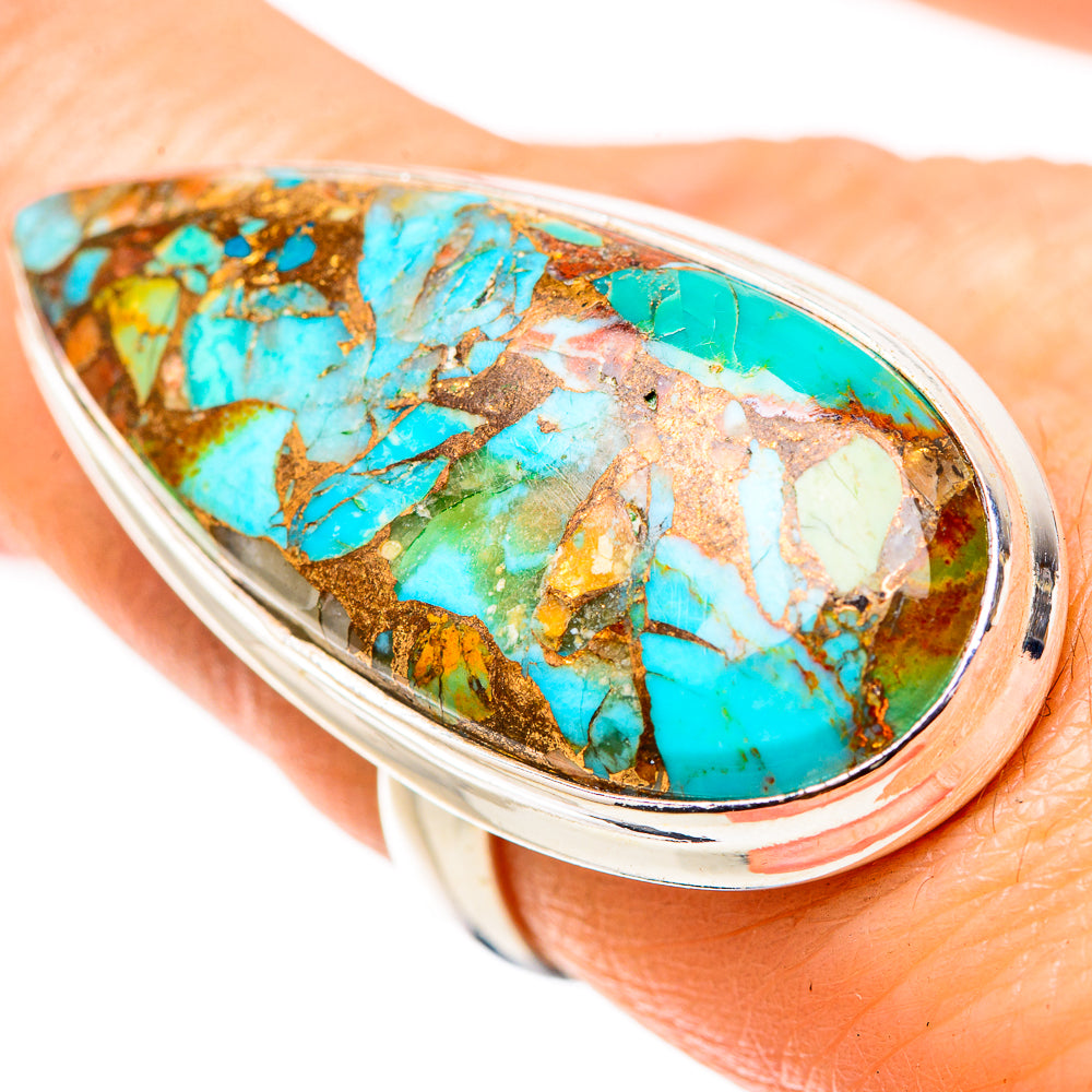 Kingman Mohave Turquoise Rings handcrafted by Ana Silver Co - RING132143