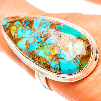 Kingman Mohave Turquoise Rings handcrafted by Ana Silver Co - RING132143
