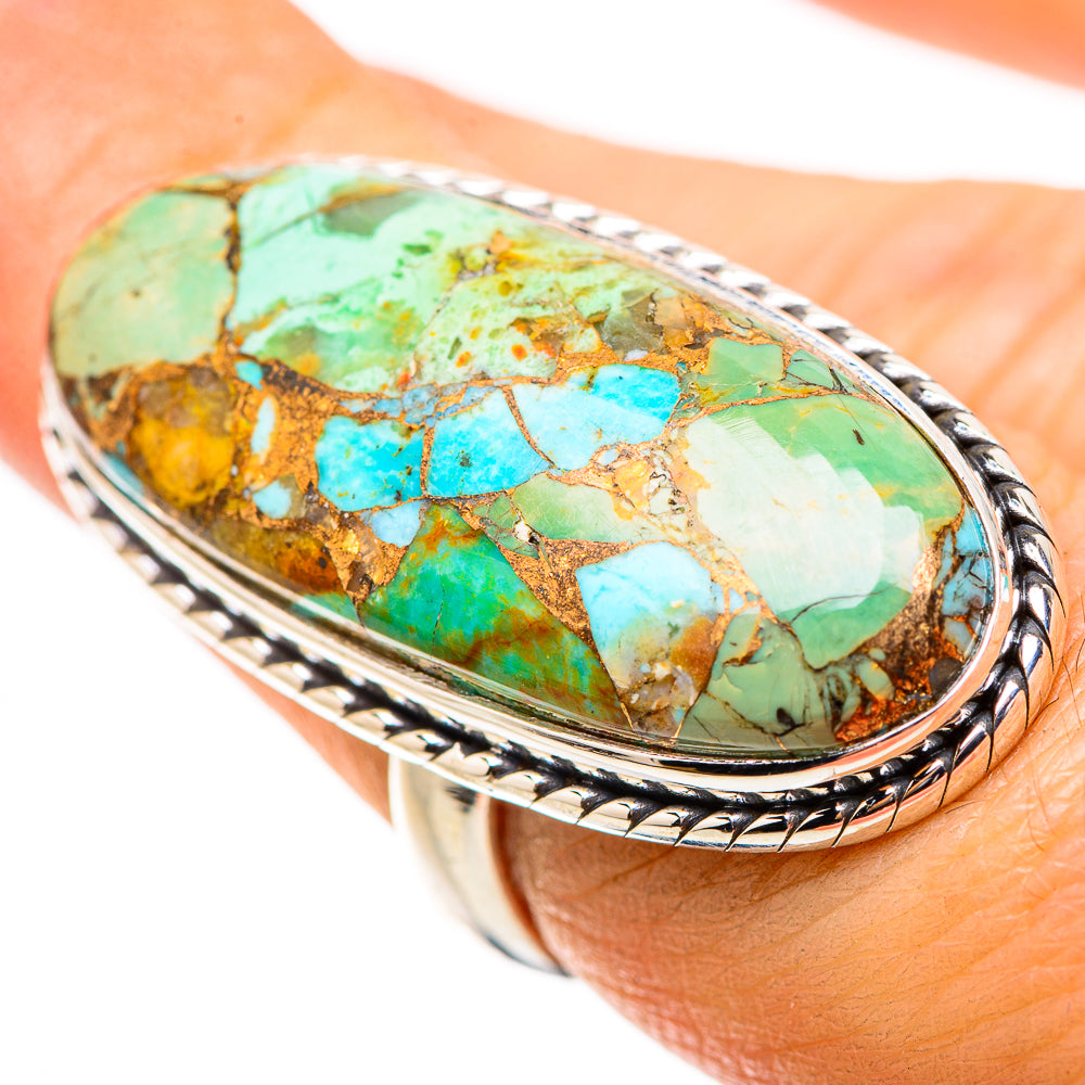 Kingman Mohave Turquoise Rings handcrafted by Ana Silver Co - RING132144