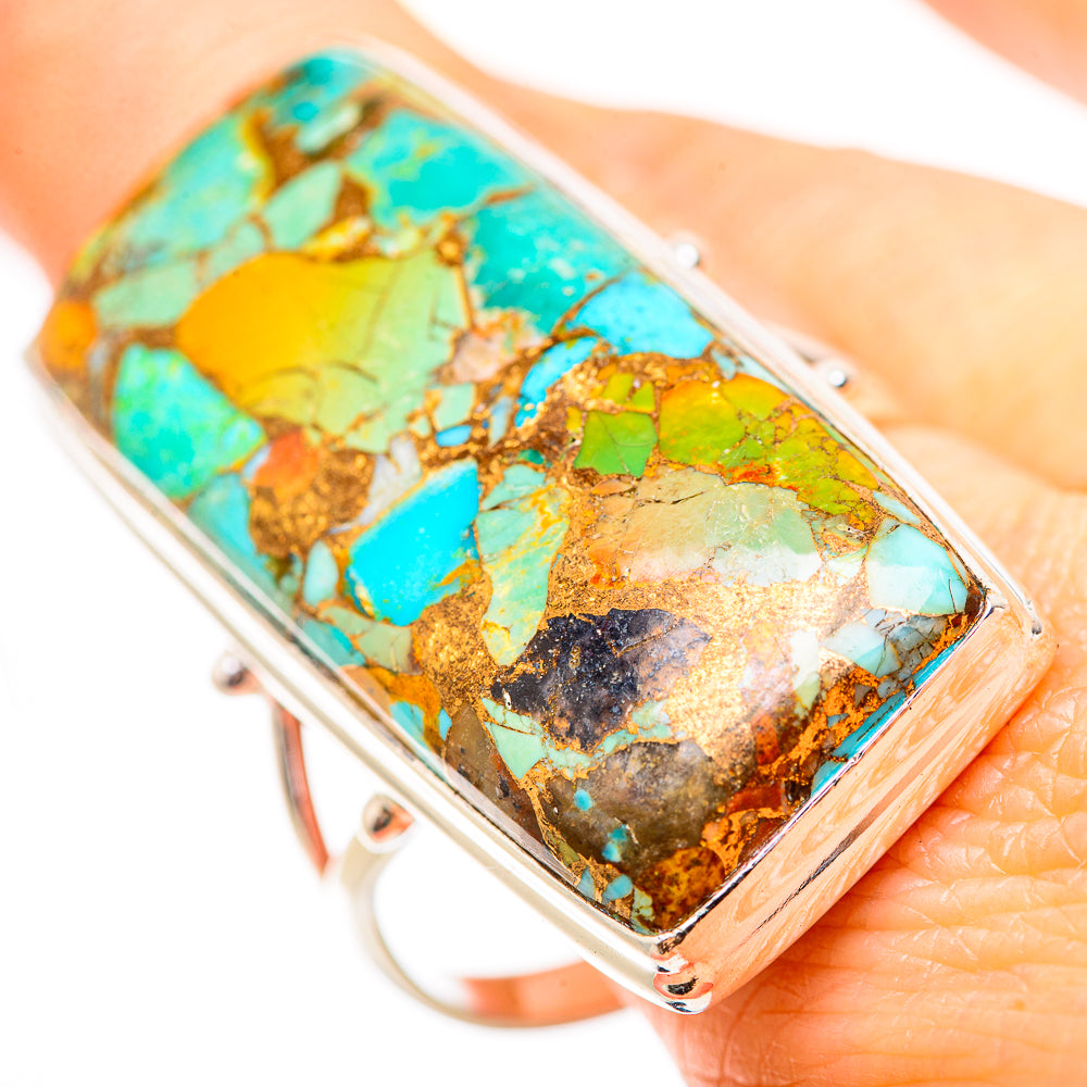 Kingman Mohave Turquoise Rings handcrafted by Ana Silver Co - RING132145