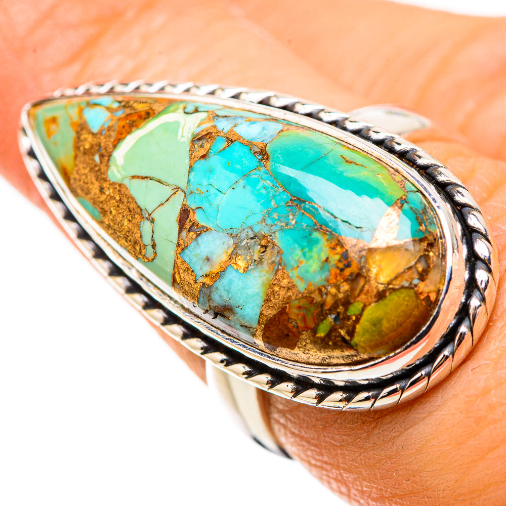 Kingman Mohave Turquoise Rings handcrafted by Ana Silver Co - RING132146