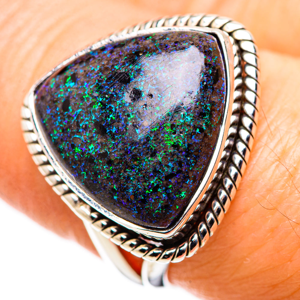 Andamooka Opal Rings handcrafted by Ana Silver Co - RING132164