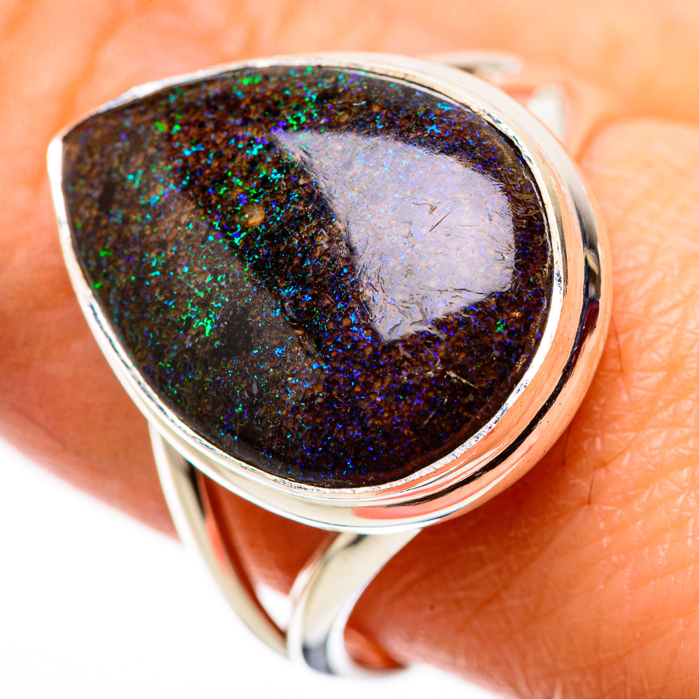 Andamooka Opal Rings handcrafted by Ana Silver Co - RING132228